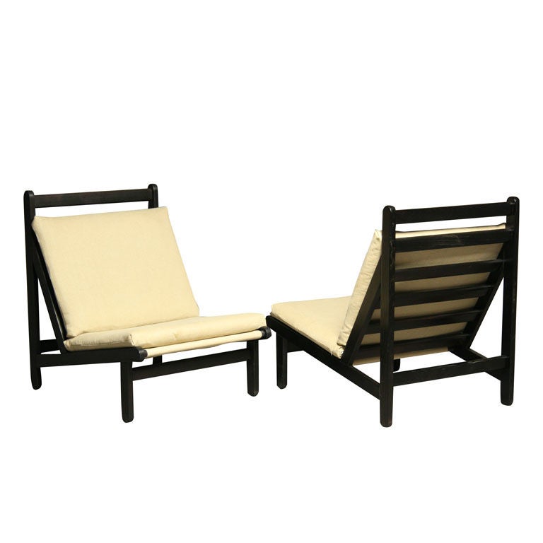 Pair of Canvas Lounge Chairs by Bernt Petersen