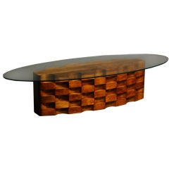 Stack laminate oak california craftsman coffee table
