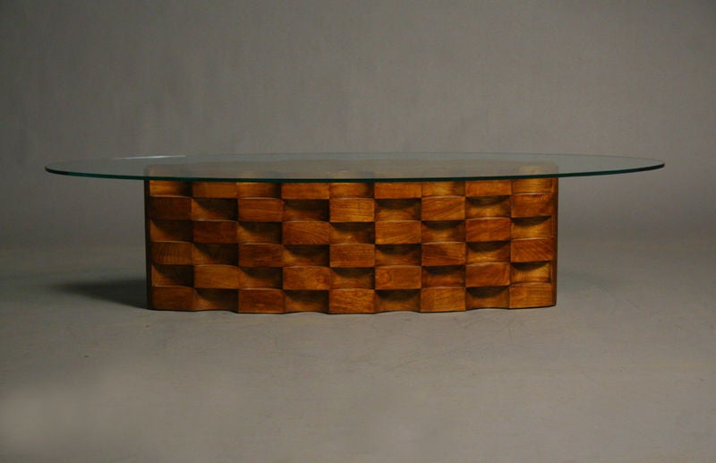 Stack laminate oak california craftsman coffee table