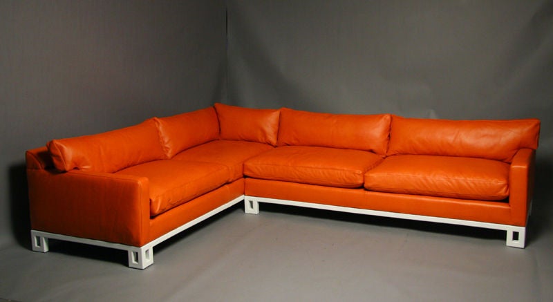down filled leather sectional sofa
