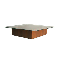 A Low Brazilian Square Rosewood Coffee Table