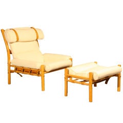 Lounge chair and ottoman by Arne Norell