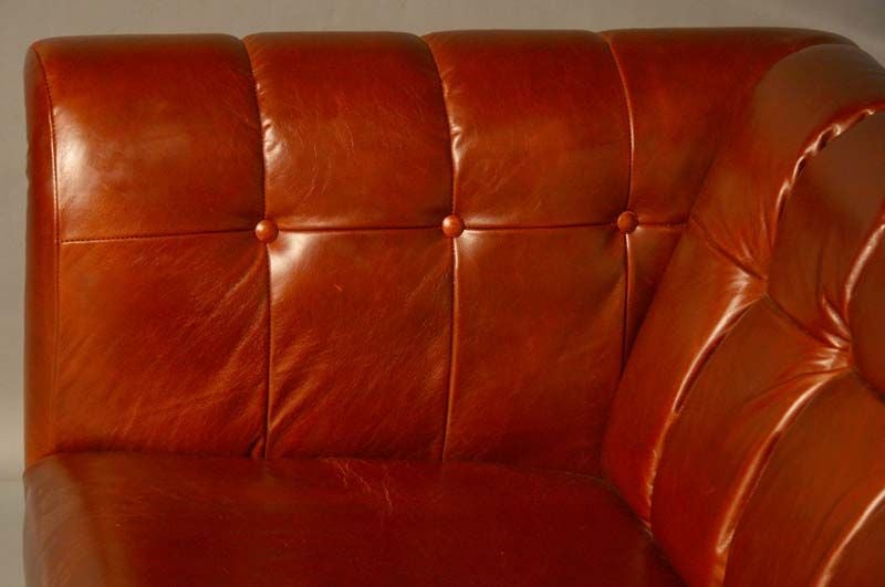 Harvey Probber gondola sofa in soft oxblood red leather 1