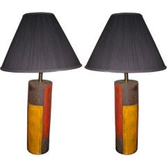 Pair of Ceramic Lamps Bitossi for Raymor