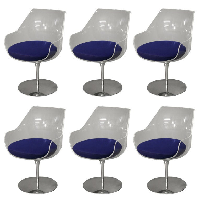 Set of six CHAMPAGNE chairs by LAVERNE.