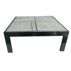 MARBLE+STEEL  SQUARE COFFEE TABLE BY PACE