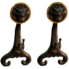 ANDIRONS by BRADLEY AND HUBBARD AMERICAN