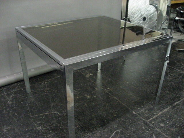 Steel Extending Display or Dining Table by Brueton circa 1975 American