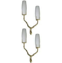PAIR OF BRASS SCONCES BY FELIX AGOSTINI