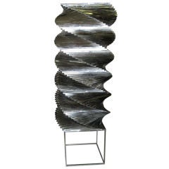 Standing Polished Steel Spiral Sculpture