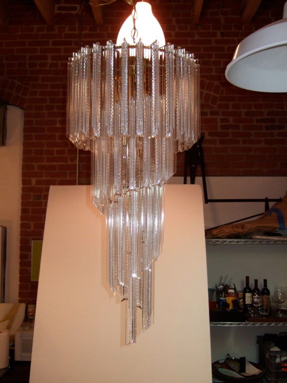 American Cascading Venini Style Chandelier For Sale