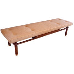 Vintage Frankl Upholstered Bench with Drawers