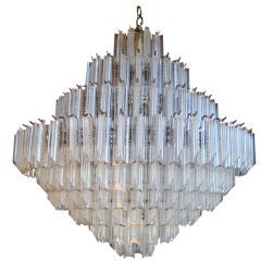 Large Lucite Tiered Chandelier