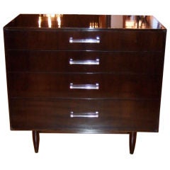 Chocolate and Lucite Chest of Drawers
