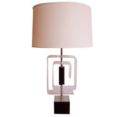 Lucite and Chrome Table Lamp