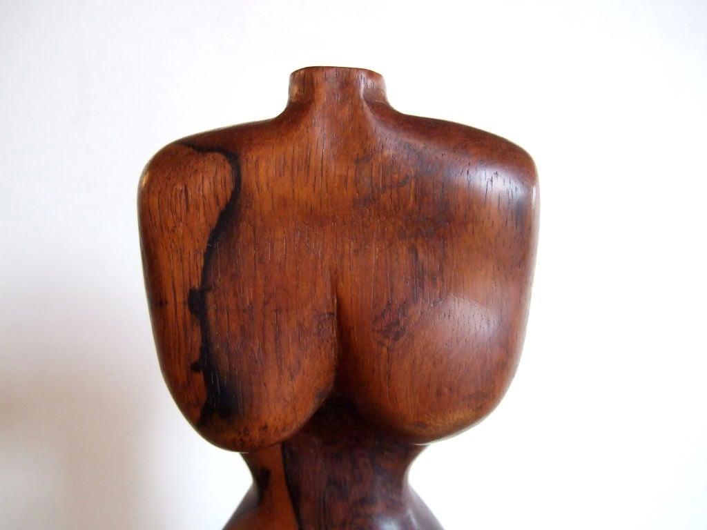 Solid Rosewood Torso Sculpture For Sale 2
