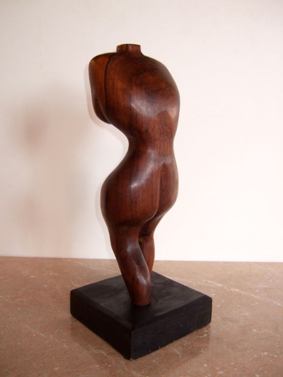 American Solid Rosewood Torso Sculpture For Sale