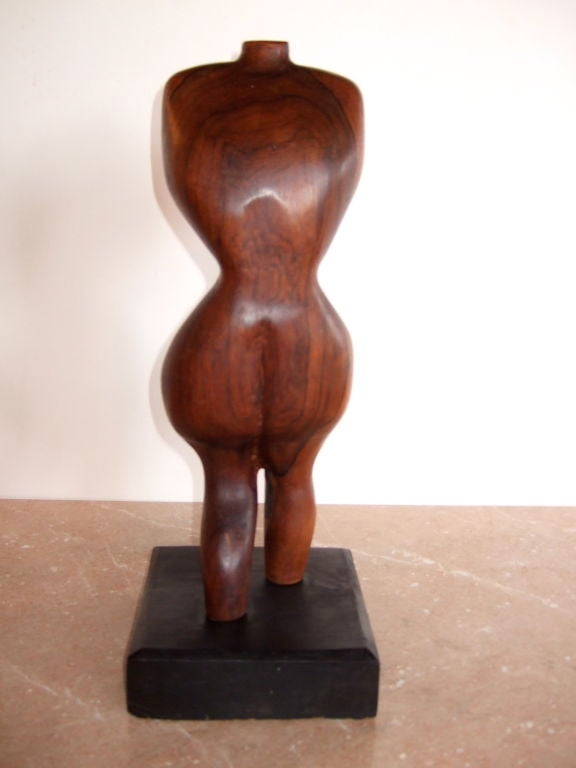 Carved Solid Rosewood Torso Sculpture For Sale