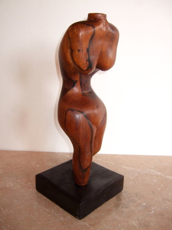 Wood Solid Rosewood Torso Sculpture For Sale