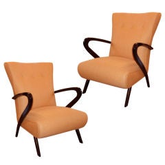 Pair of Arm Chairs in the style of Gio Ponti