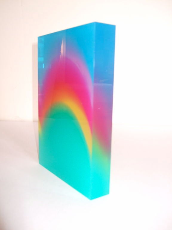 American Rainbow Lucite Sculpture by Norman Mercer
