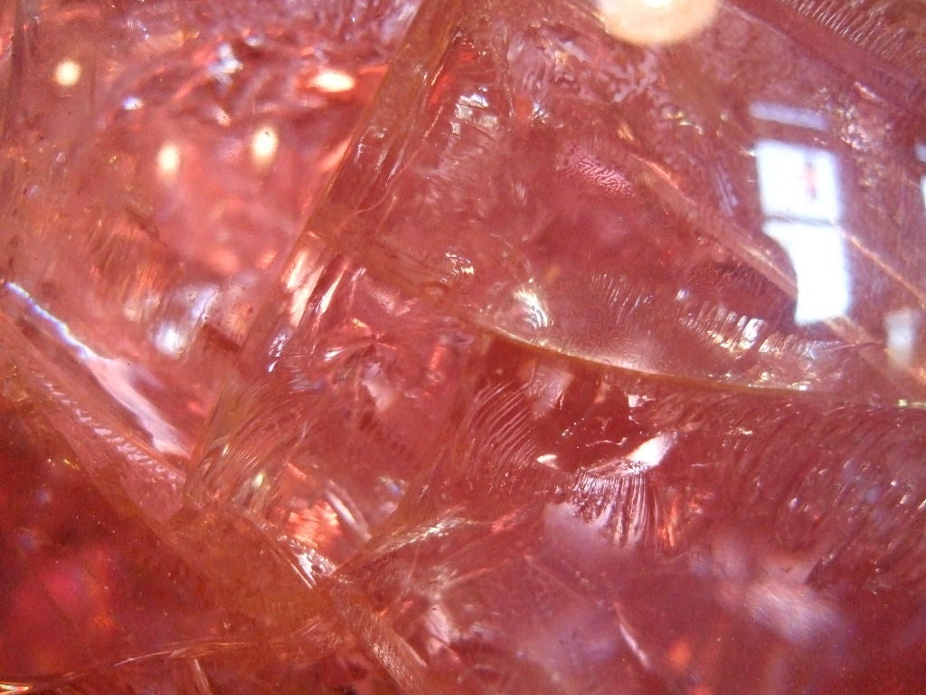 Clear Pink Fractured Lucite Orb by Pierre Giraudon 1