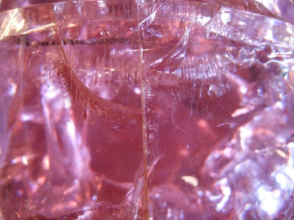Clear Pink Fractured Lucite Orb by Pierre Giraudon 3
