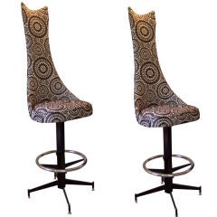 Pair of Ultra High Back Barstools