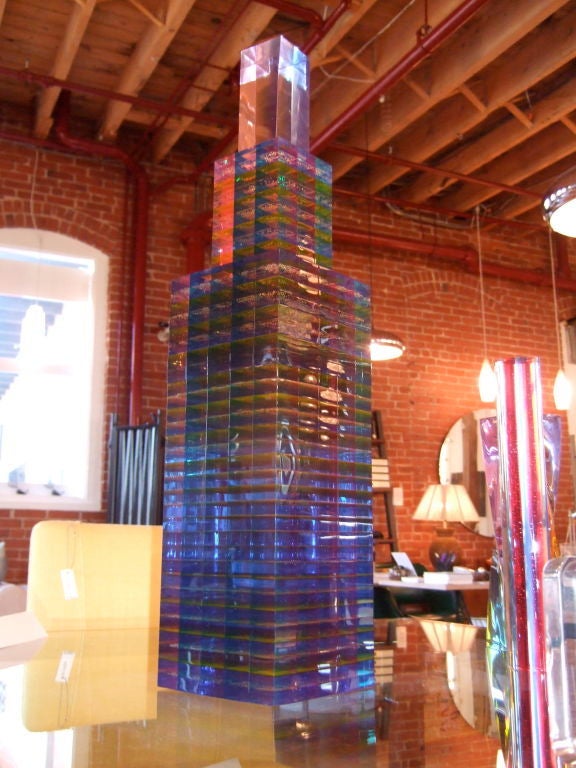 Multicolored Lucite Sky Scraper by Norman Mercer