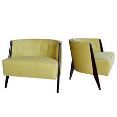 Ebonized Modernist Pair of Chairs