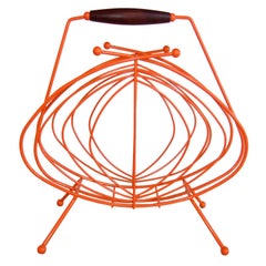 Vintage Orange Magazine Rack