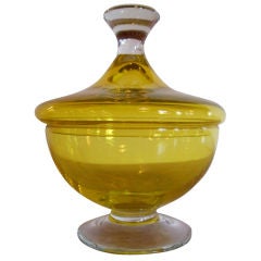 Clear and Yellow Glass Apothecary Jar