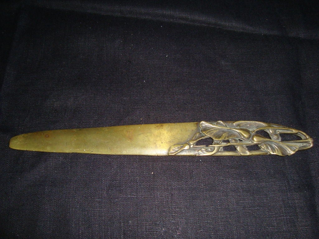 Portuguese Art Nouveau Bronze Letter Opener For Sale