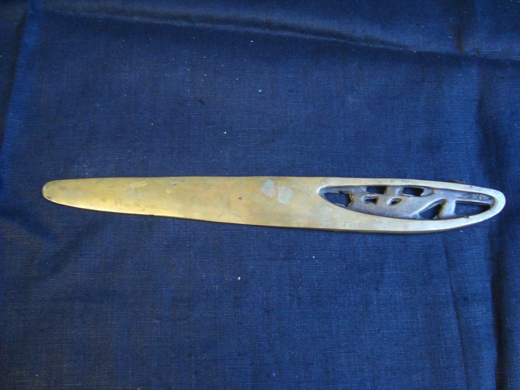 Cast Art Nouveau Bronze Letter Opener For Sale