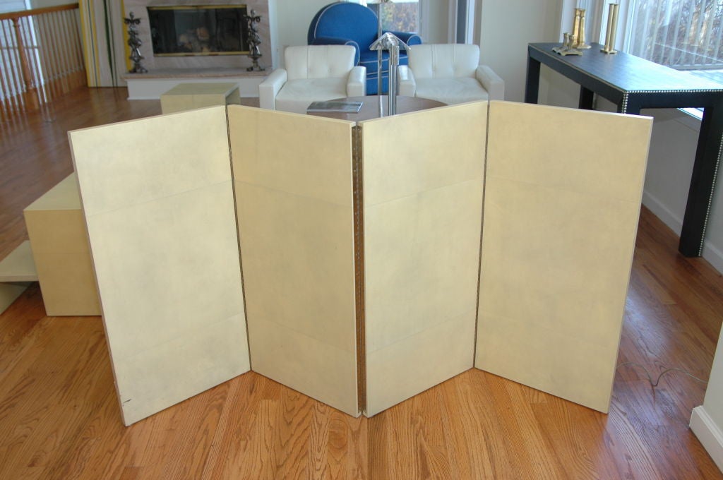 Parchment and Silverleaf Low Folding Screen 3