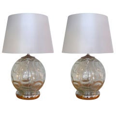 Chrome and Glass Globe Lamps
