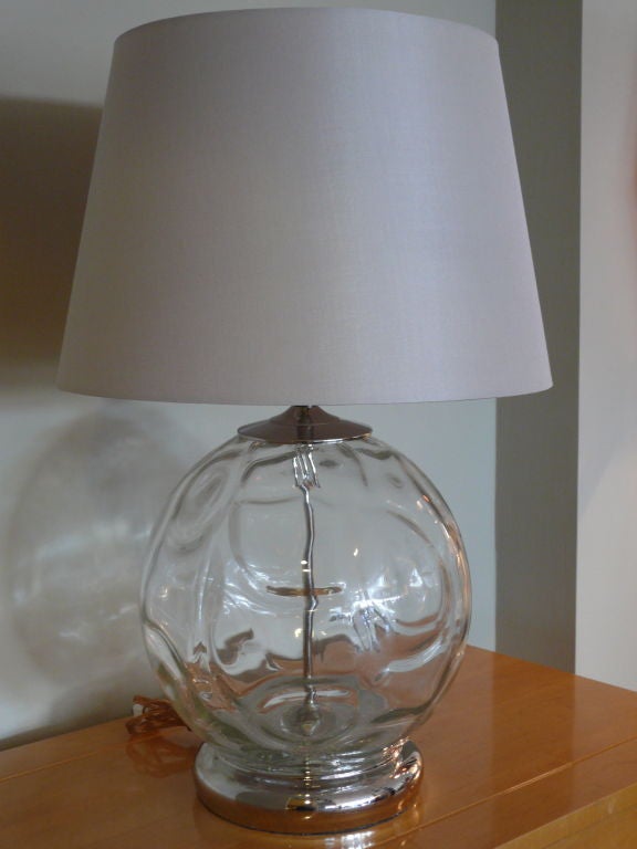 Chrome and Glass Globe Lamps