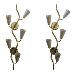 Italian Brass Vine Sconces