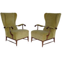 Paolo Buffa Wingback Armchairs