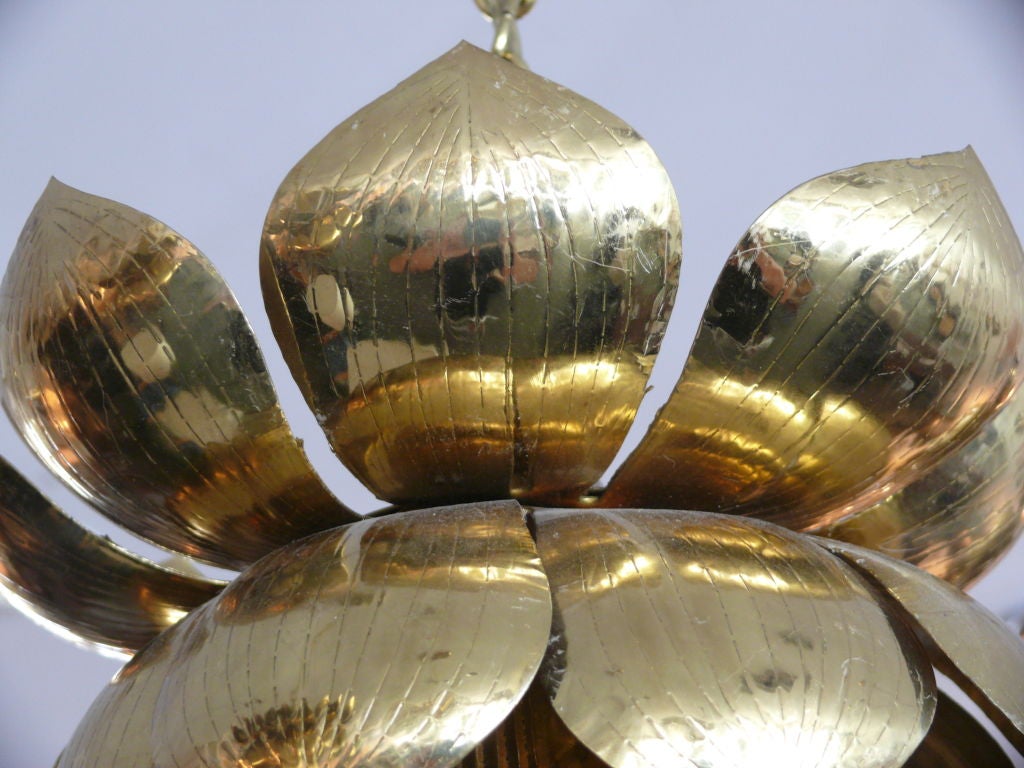 brass lotus hanging lamp