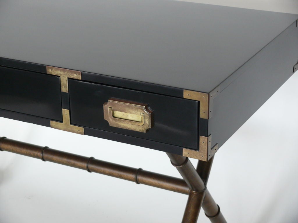 American Navy Lacquered Campaign Desk