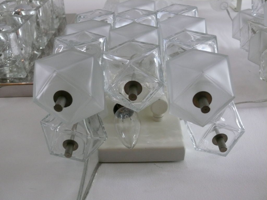 Glass Venini Cubed Sconces