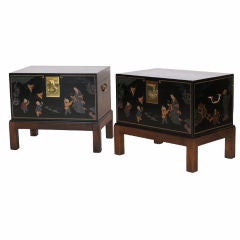 Chinoiserie Lacquered Trunks by Drexel