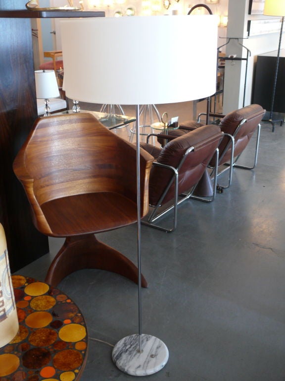 Chrome and Marble Floor Lamp