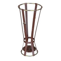 French Metal and Brass Umbrella Stand French Metal and Brass Umbrella Stand