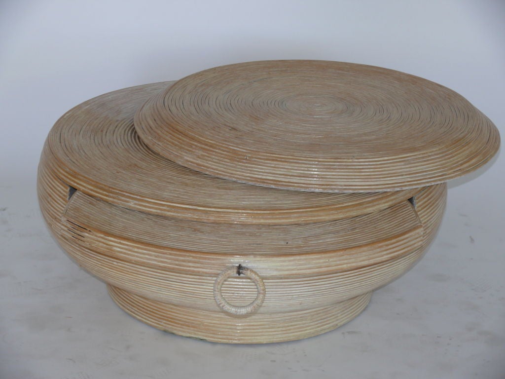Gabriella Crespi Rattan Coffee Table
