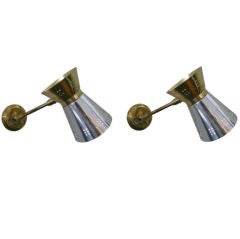 Aluminum and Brass Guariche Style Sconces