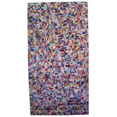 Large Harold Linton acrylic/collage on canvas painting, signed dated