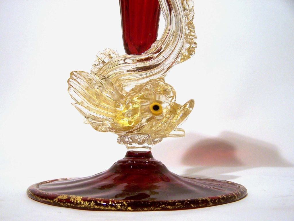 Salviati Vase with Applied Fish, Murano, Italy For Sale 5