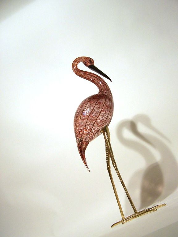 Intricate blown glass bird by Licio Zanetti, Murano, Italy.  ***Notes: There is no sales tax on this item if it is being shipped out of the state of Florida (Objects In The Loft will need a copy of the shipping document). Please feel free to e-mail